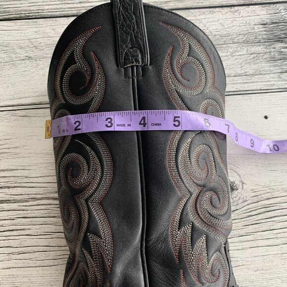 Vintage 90s WM. Moorby Black Leather Western Cowboy Boots - Picture 14 of 15